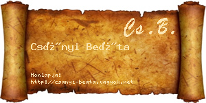 Csányi Beáta névjegykártya