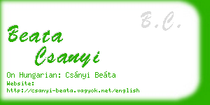 beata csanyi business card