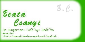 beata csanyi business card